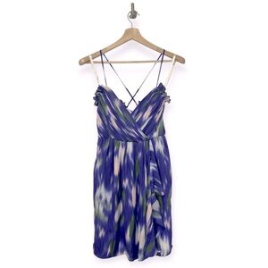 Shoshanna Silk Faux Wrap Watercolor Dress Size 2 With Pockets
